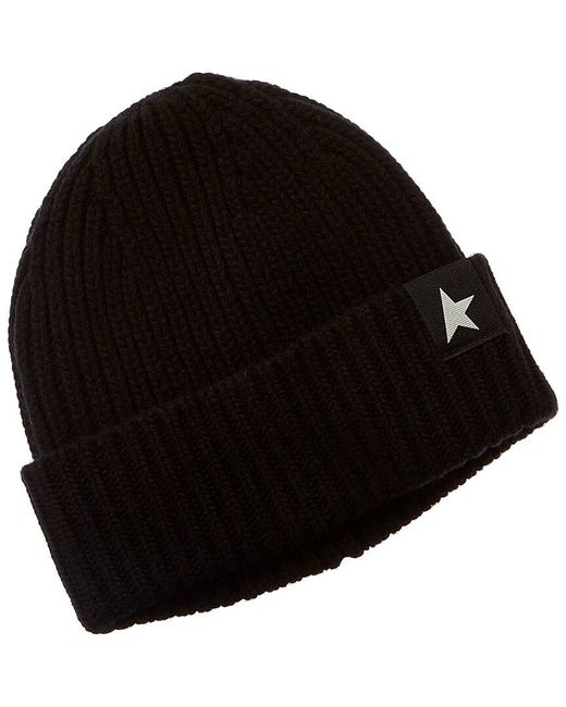 Golden Goose Deluxe Brand Black Star Patch Wool Beanie