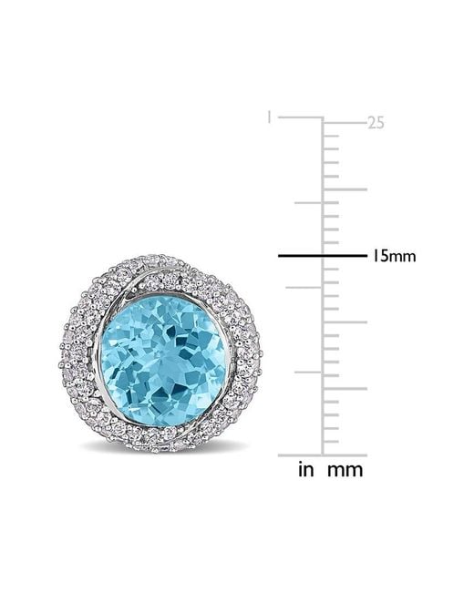 Rina Limor Silver 10.16 Ct. Tw. Blue Topaz - Sky & White Topaz Earrings