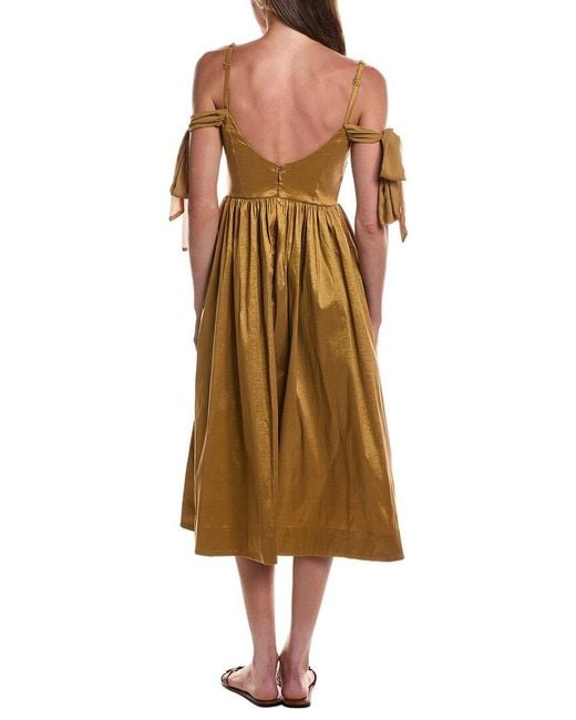 For Love & Lemons Natural Heidi Midi Dress