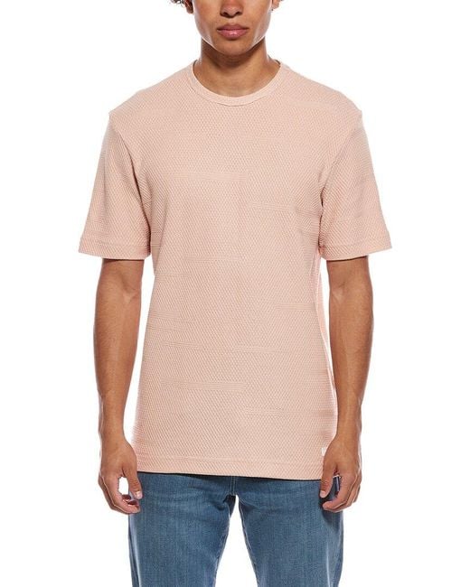 Karl Lagerfeld Blue Jacquard Texture Crewneck Shirt for men