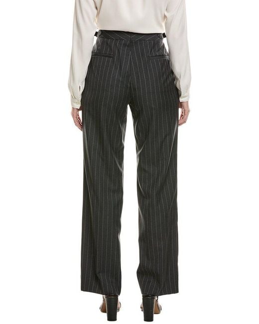 Officine Generale Black Ilenia Pinstripe Wool Pant