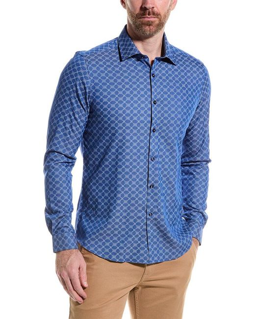 Paisley & Gray Blue Samuel Slim Fit Shirt for men