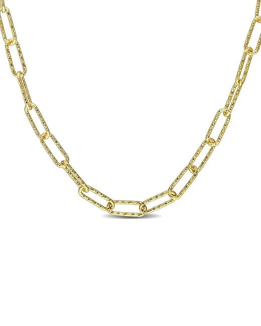 Italian Silver Metallic 18k Over Paperclip Chain Necklace