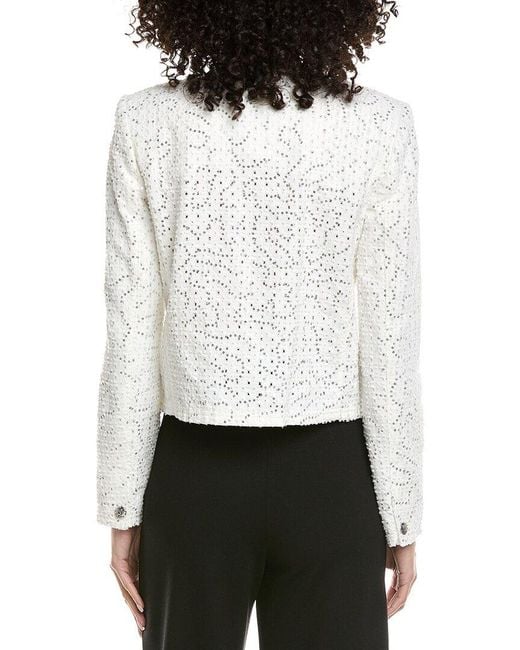 Karl Lagerfeld White Allover Sequin Jacket
