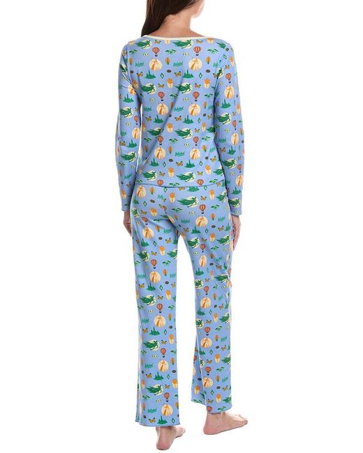 Cozyland by Morgan Lane Blue 2Pc Fellow Ozians Long Pajama Set