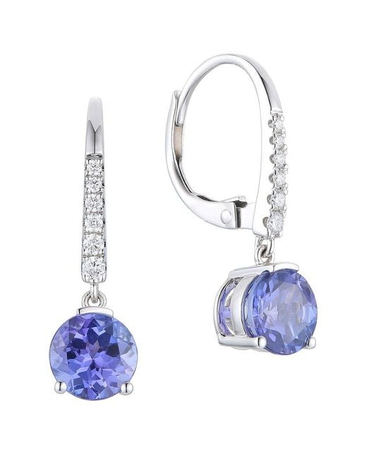 Gregg Ruth White 18K 2.07 Ct. Tw. Diamond & Tanzanite Earring