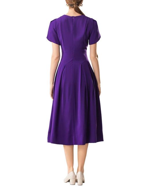 BURRYCO Purple Short Sleeve Midi Dress