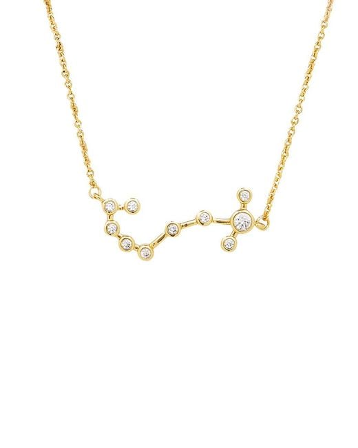 Sterling Forever Metallic When Stars Align Constellation Sign 14K Plated Cz Necklace