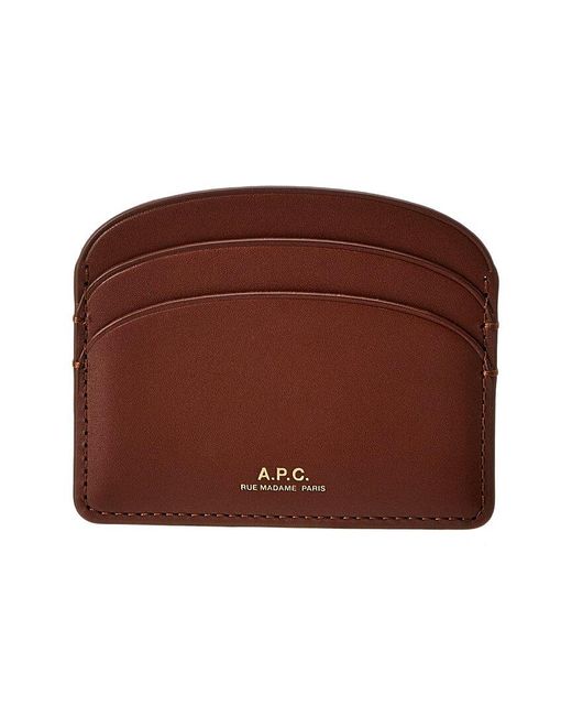 A.P.C. Brown Demi Lune Leather Card Holder