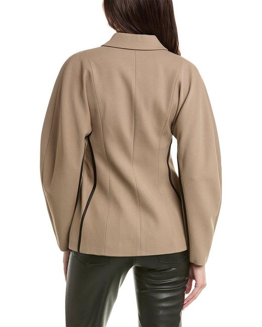 Ganni Natural Twill Suiting Wool-blend Blazer