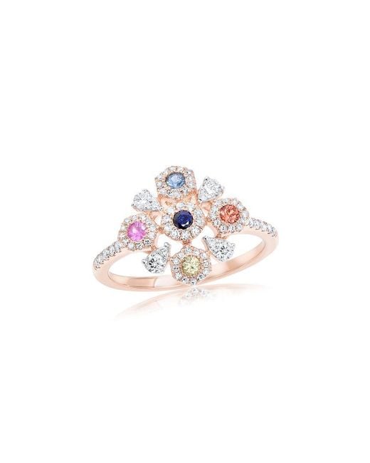 Diana M White Fine Jewelry 14k Rose Gold 0.54 Ct. Tw. Diamond & Sapphire Ring