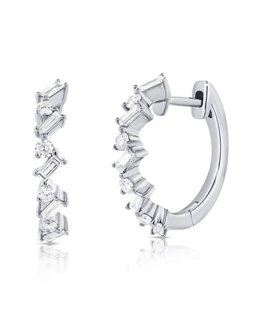 Sabrina Designs White 14k 0.41 Ct. Tw. Diamond Huggie Earrings