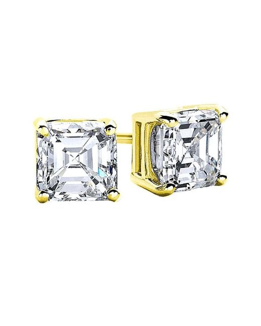 Suzy Levian CZ Jewelry White Suzy Levian Gold Over Silver Cz Studs