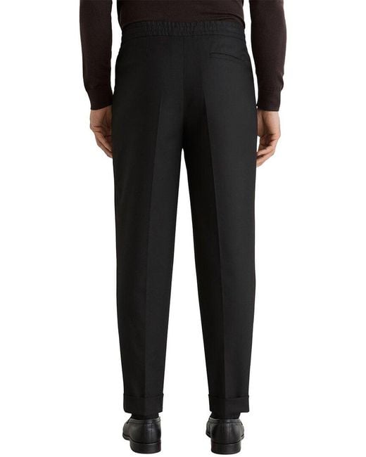 Reiss Black Brighton Pleated Relaxed Trouser for men