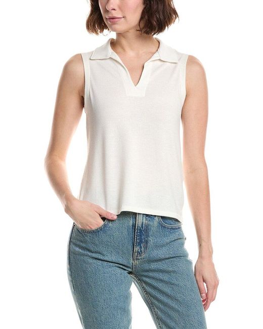 Rag & Bone White Lea Tank Polo Shirt