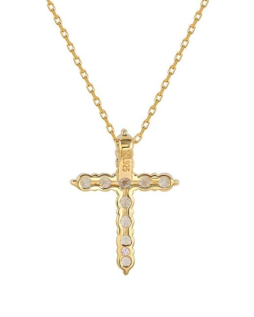 Suzy Levian CZ Jewelry Metallic Suzy Levian Silver Cz Cross Pendant