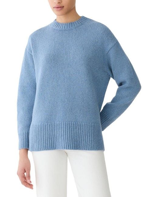 Lafayette 148 New York Blue Chunky Cashmere & Wool-Blend Sweater