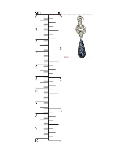 Suzy Levian White 18k & Silver 1.82 Ct. Tw. Sapphire Drop Earrings