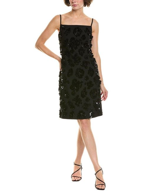 Michael Kors Black Wool & Silk-Blend A-Line Dress