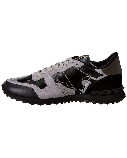 Valentino Rock Runner Camouflage Reflective Suede & Leather Sneaker in ...