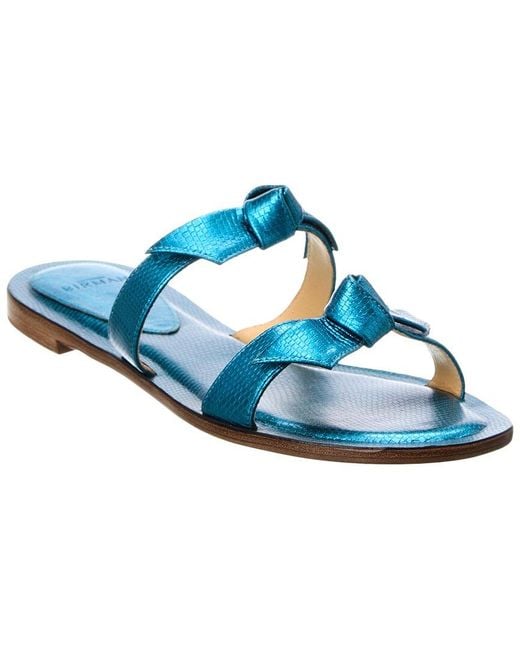 Alexandre Birman Blue Clarita Leather Sandal