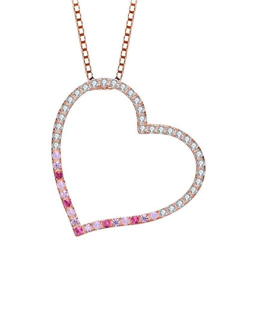 Rachel Glauber Metallic 14k Rose Gold Vermeil Pendant Necklace