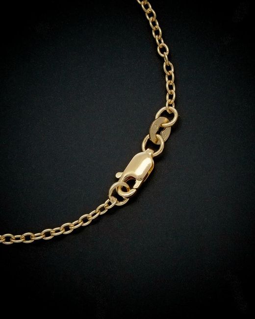 Italian Gold Black 14K Triple Oval Rolo Link Necklace