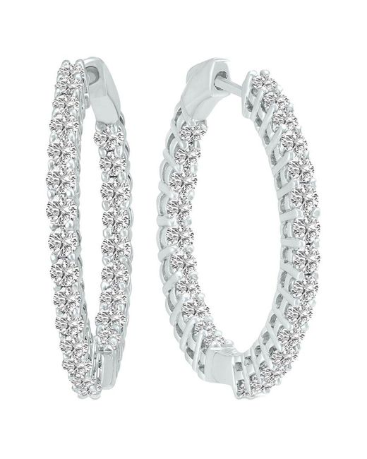 Lab Grown Diamonds White 14k 10.00 Ct. Tw. Lab Grown Diamond Hoops