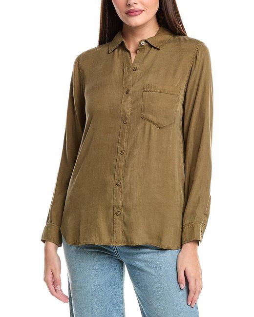 Bella Dahl Green Boyfriend Button-Up Shirt