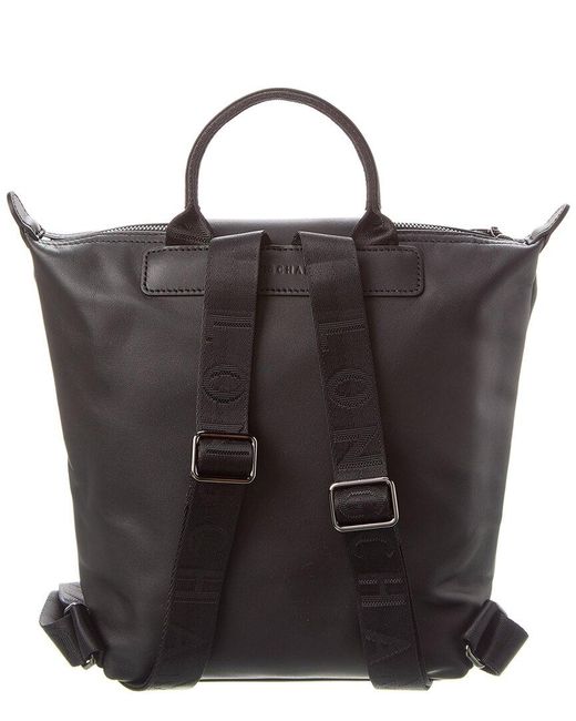 Longchamp Black Le Pliage Xtra Leather Backpack