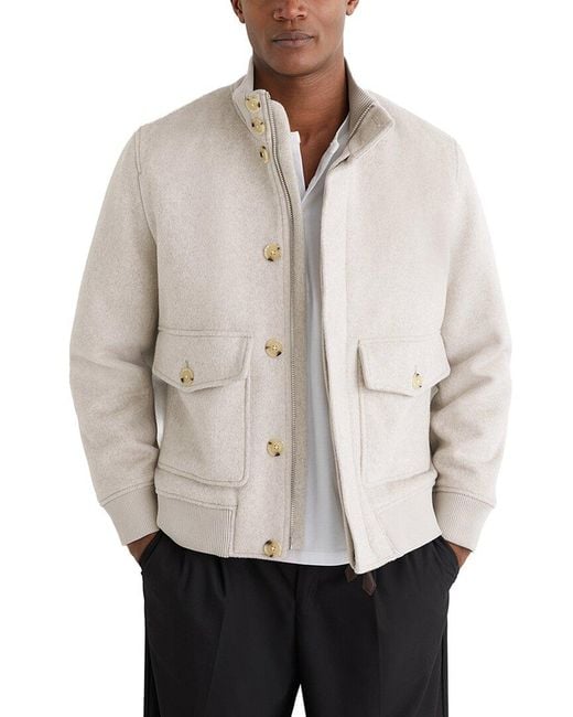 Reiss Natural Hadley Short Wool-Blend Bomber Jacket for men