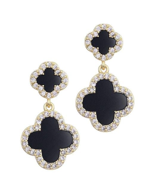 Adornia Multicolor 14K Plated Double Clover Drop Earrings