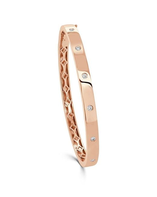 Sabrina Designs White 14k Rose Gold 0.25 Ct. Tw. Diamond Bangle Bracelet