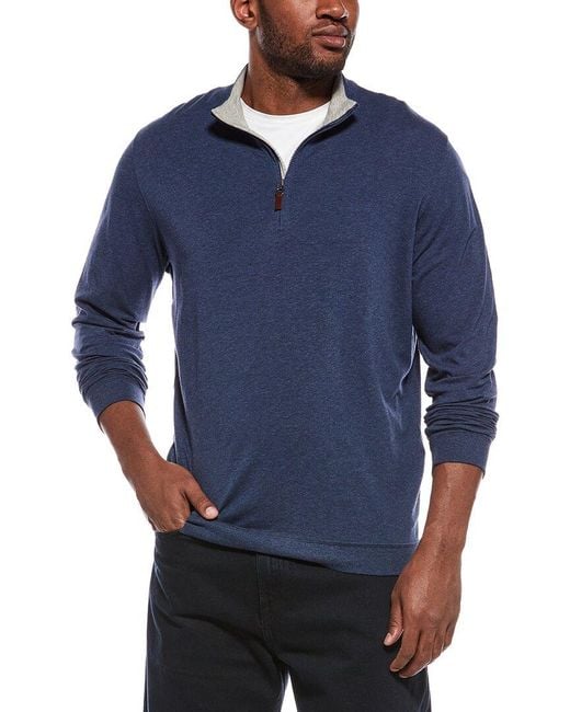 J.McLaughlin Blue Clermont Knit 1/2-Zip for men