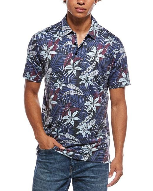 Travis Mathew Blue Featherweight Open Polo Shirt for men