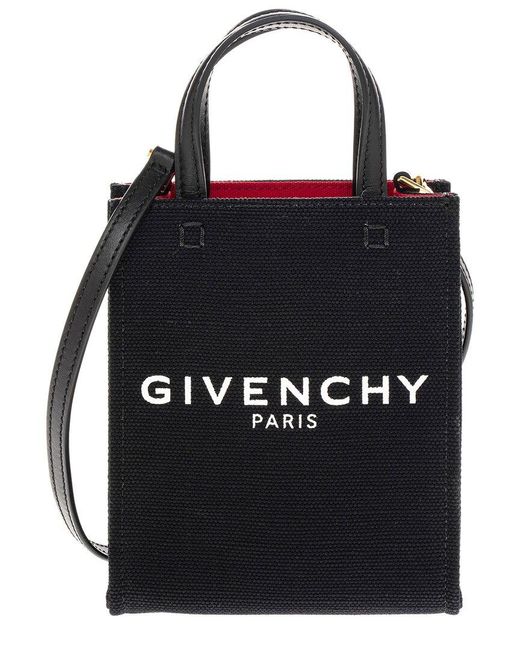 Givenchy Black Mini G-tote Canvas & Leather Shoulder Bag