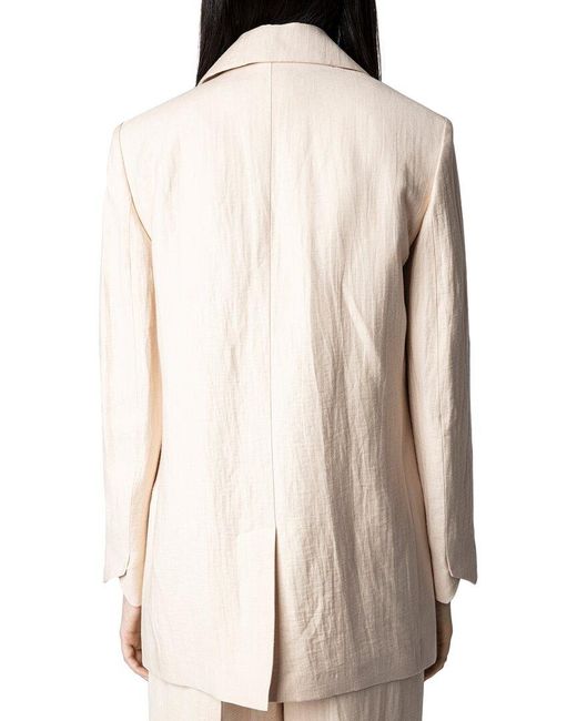 Zadig & Voltaire Natural Linen-Blend Blazer