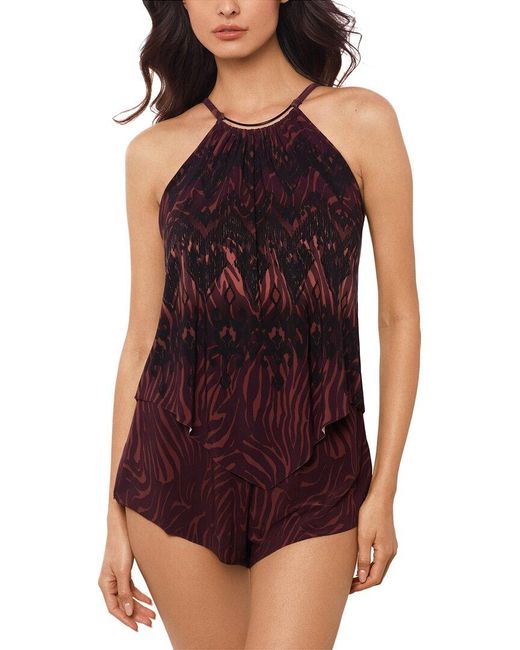 Magicsuitr Purple Zabra Goldie One-Piece