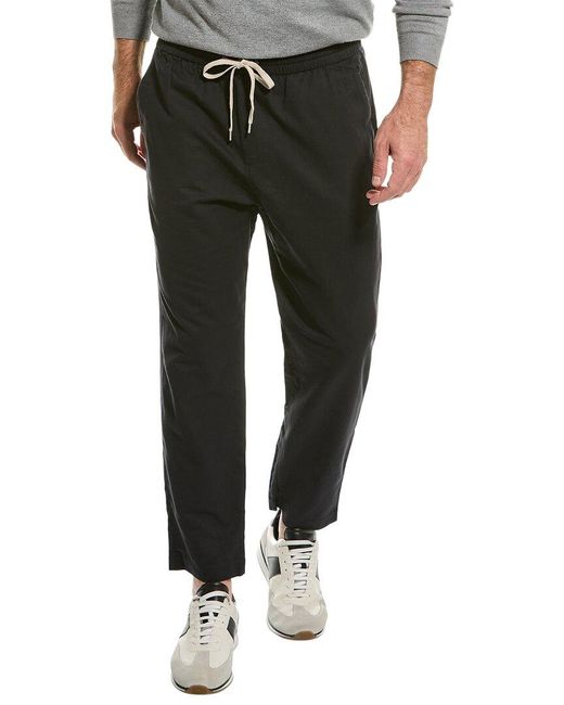 AllSaints Black Algol Linen-blend Pant for men