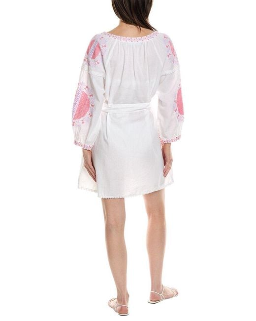 Melissa Odabash White Cathy Linen-blend Mini Dress