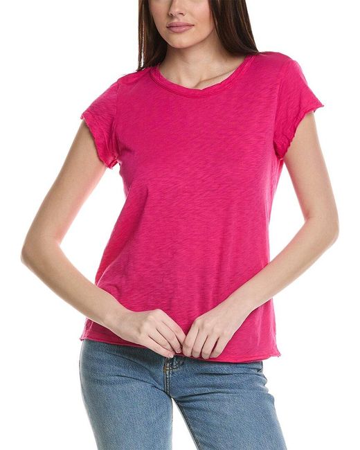 Michael Stars Pink Raw Edge T-shirt