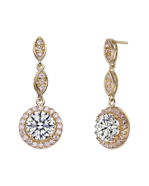 Genevive Jewelry Metallic 14k Over Silver Cz Earrings