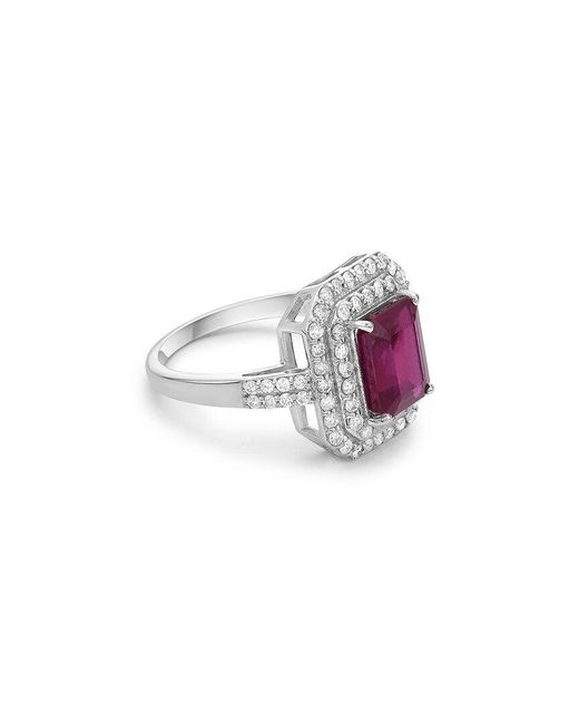 Forever Creations USA Inc. Pink Forever Creations 14k 3.69 Ct. Tw. Diamond & Ruby Double Halo Ring