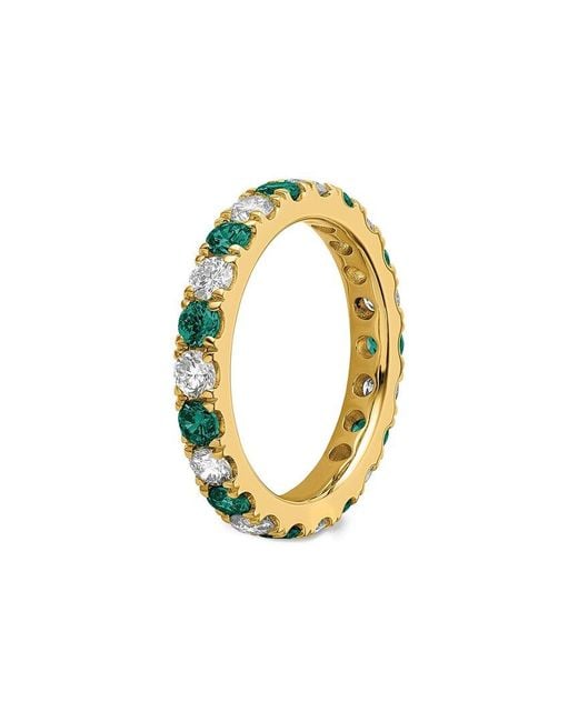Lab Grown Gemstones White 14K 2.50 Ct. Tw. Lab-Grown Diamond & Lab-Grown Alexandrite Eternity Ring