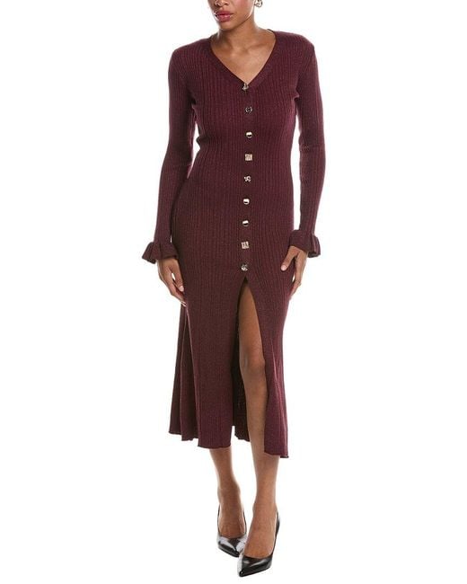 Estellina Red Knit Midi Dress