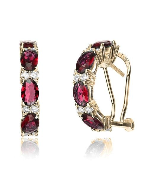 Genevive Jewelry Pink 14k Over Silver Earrings