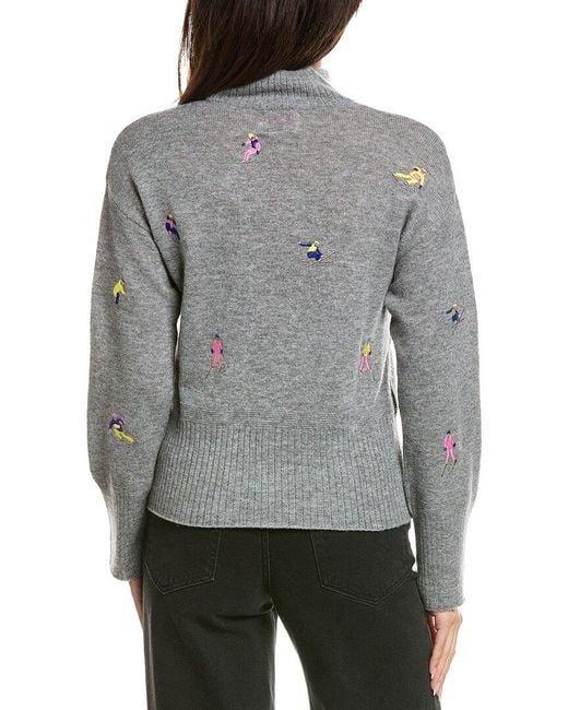 Brodie Cashmere Gray Mini Skier Wool & Cashmere-Blend Sweater