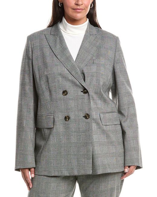 Marina Rinaldi Gray Plus Robert Wool-Blend Blazer