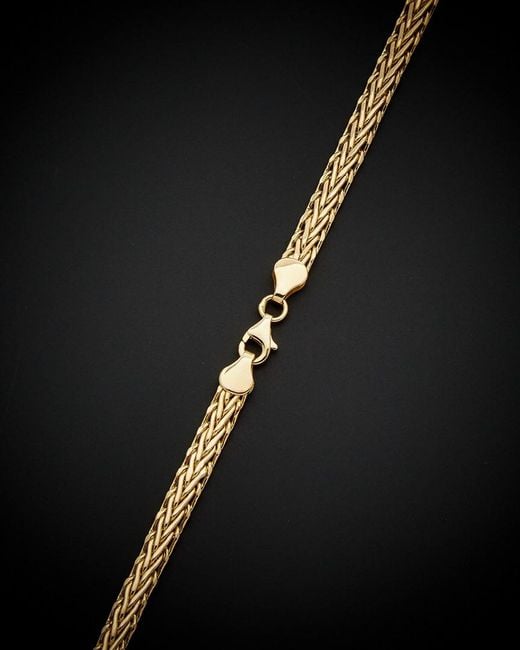 Italian Gold Black 14k Graduated Weave Link Necklace
