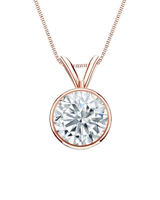 Sabrina Designs Lab Grown Diamonds White 14K Rose 2.00 Ct. Tw. Lab-Grown Diamond Solitaire Necklace